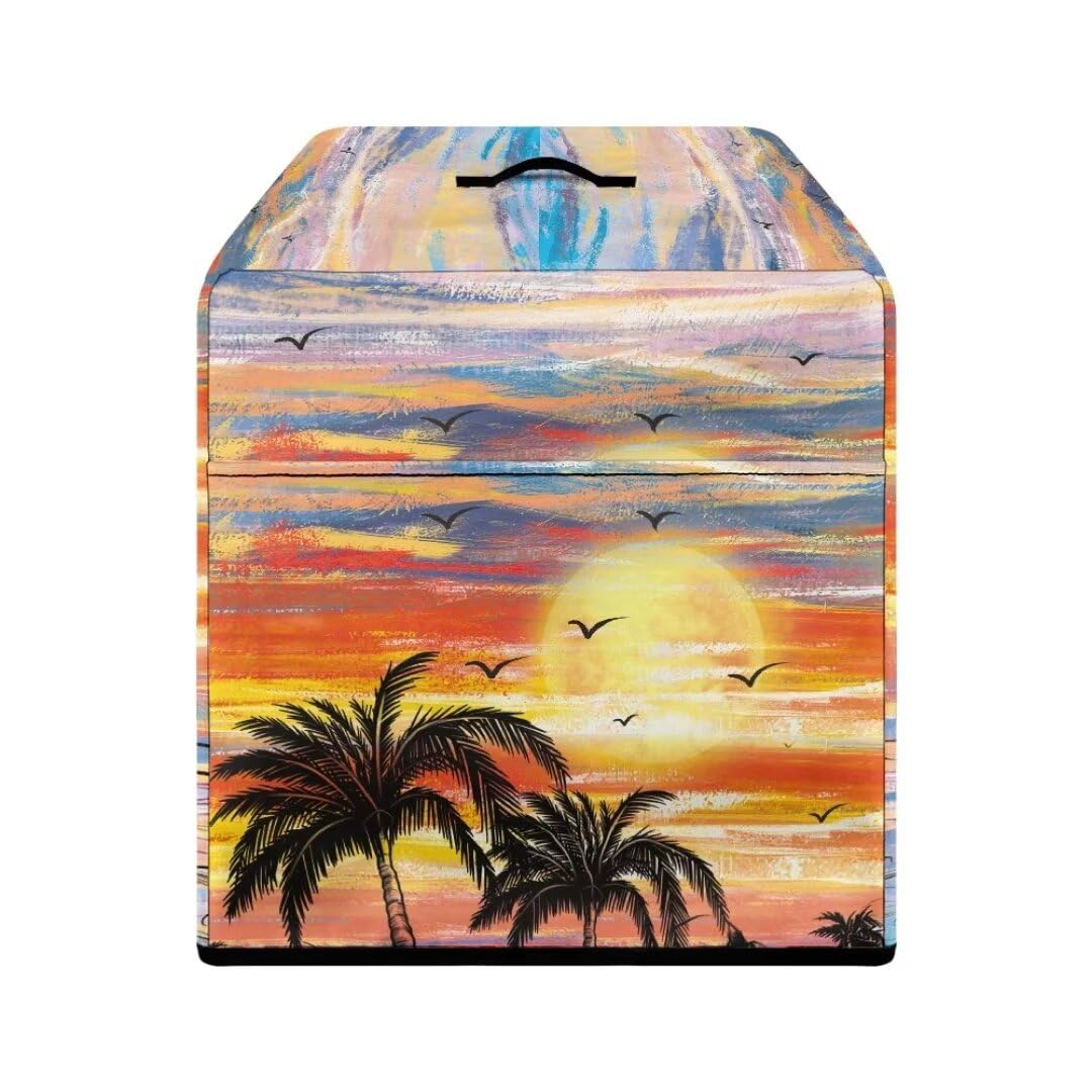 Horeset Palm Tree Sunset Dust Cover for Meat Slicer,Deli Slicer,Food Slicer,Waterproof Foldable Cover Kitchen Small Appliances Dust Cover with Handle