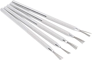 5 peças ferramentas de agulha de argila, alça de textura ferramentas de cerâmica de cerâmica alça de alumínio com alça de textura ferramentas de textura de escultura de cerâmica de argila