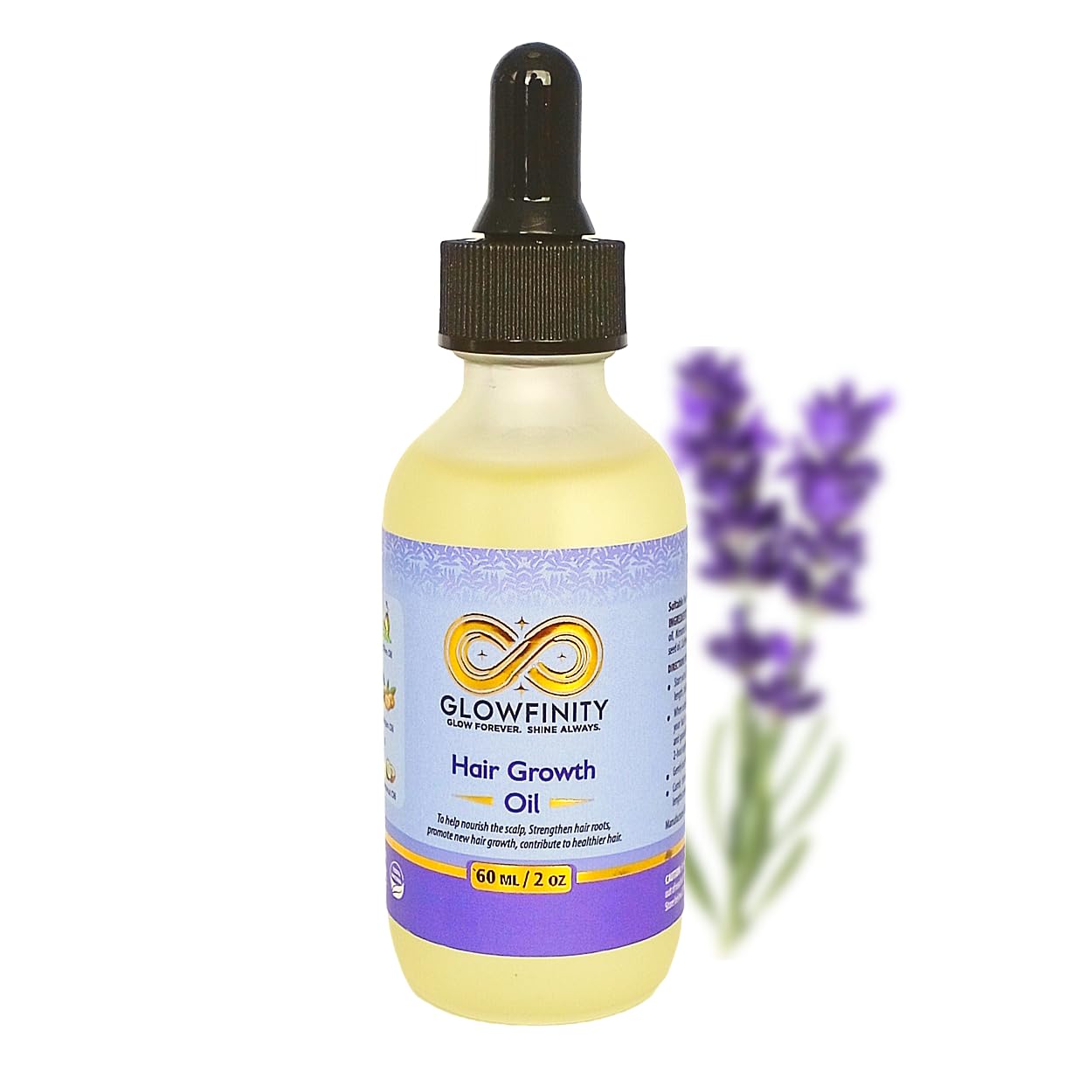 GLOWFINITY Hair Growth Oil with Rosemary, Castor, Coconut, Almond and Argan Scalp Oil for Hair Growth and Thickness 60 ml, Vegan