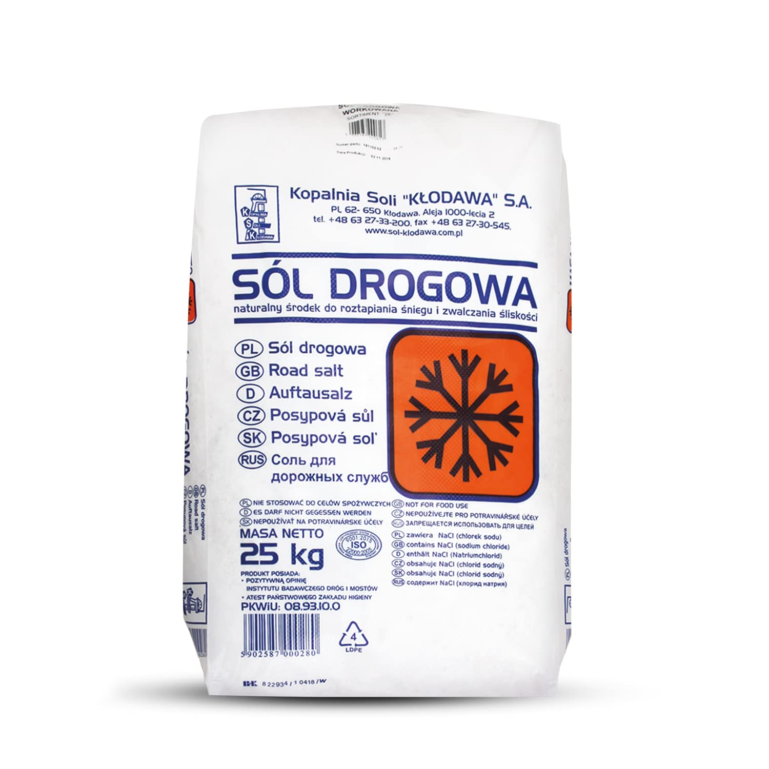 PALIGO Sel Décongélation Sel Route Sel tausalz Pierre Sel Sel d'hiver d'écartement Sel Granulés moyens de rosée Sel 25 kg x 12 Sac de 300 kg/1 Palette
