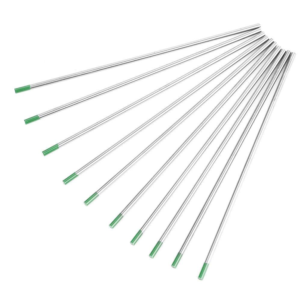 Wolfram-Elektrode Wolframelektrodenstange Professionelle Grüne Spitze Für AC Schweißgerät WP, 10 Stücke(3.2mm*150mm), Tig Schweißstab Für Schweißarbeiten