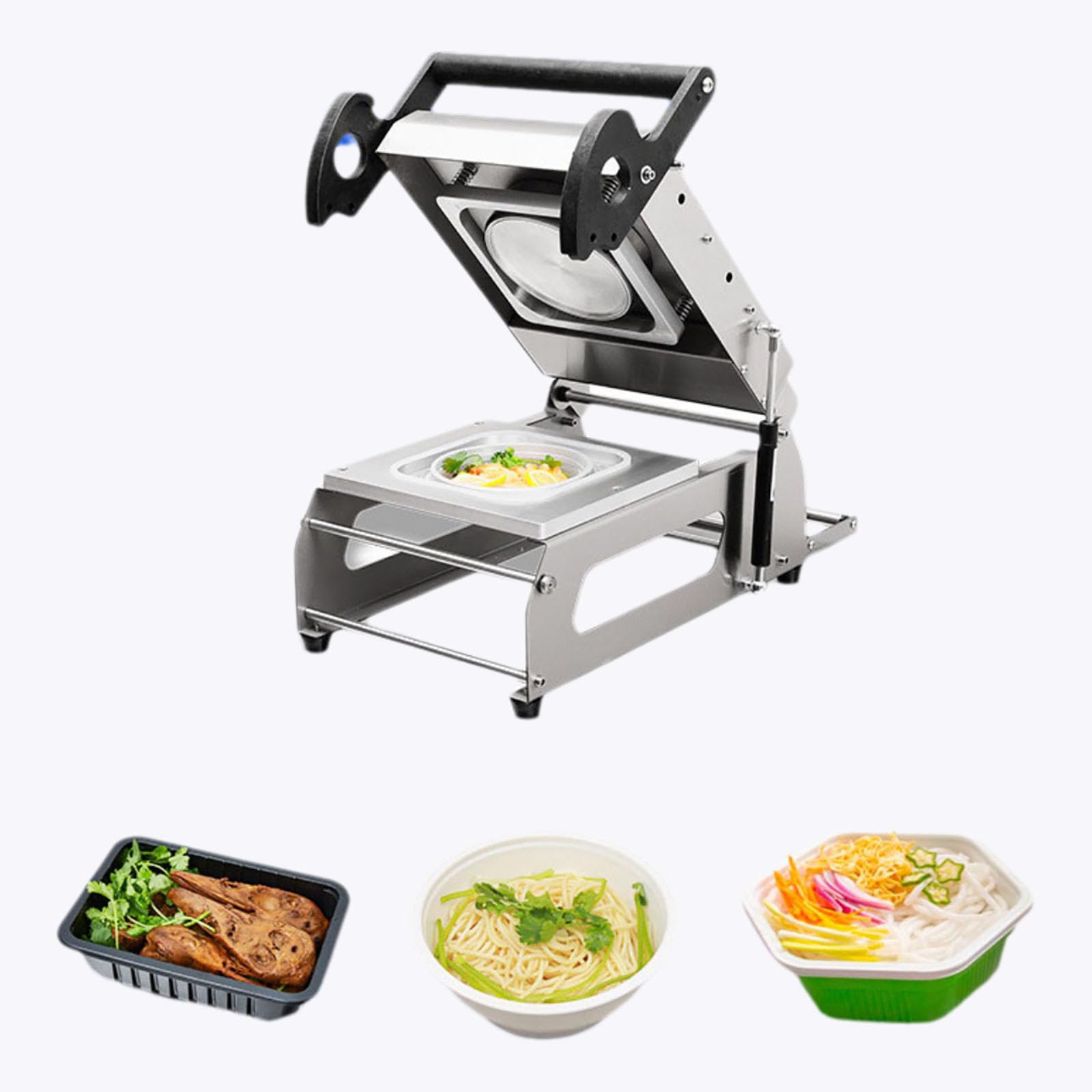 Macchina termosaldatrice per imballaggi alimentari - Sigilla scatole da asporto, carne e snack con pellicola da 180 mm