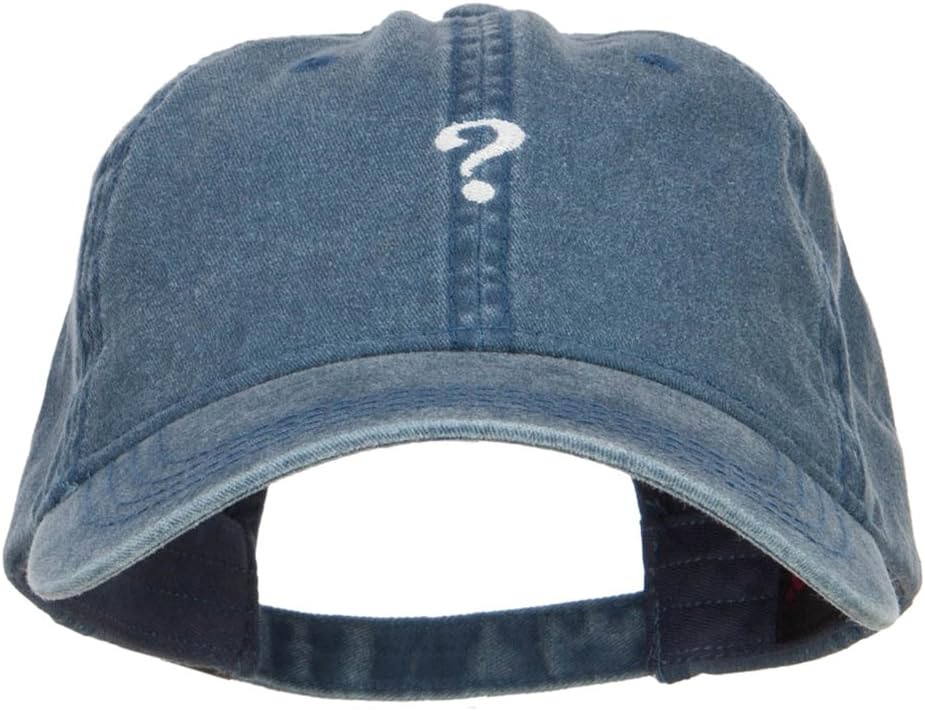 e4Hats.com Mini Question Mark Embroidered Washed Cap