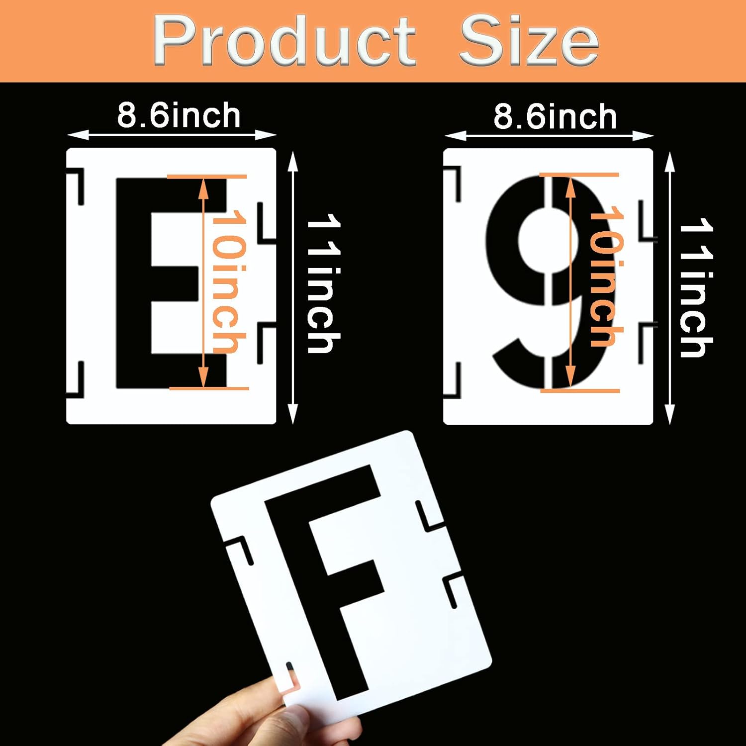 YEAJON 10 Inch Letter Stencils Symbol Numbers Craft Stencils, 42 Pcs Reusable Alphabet Templates Interlocking Stencil Kit for Painting on Wood, Wall, Rock, Sign, DIY Art Projects (10 inch)