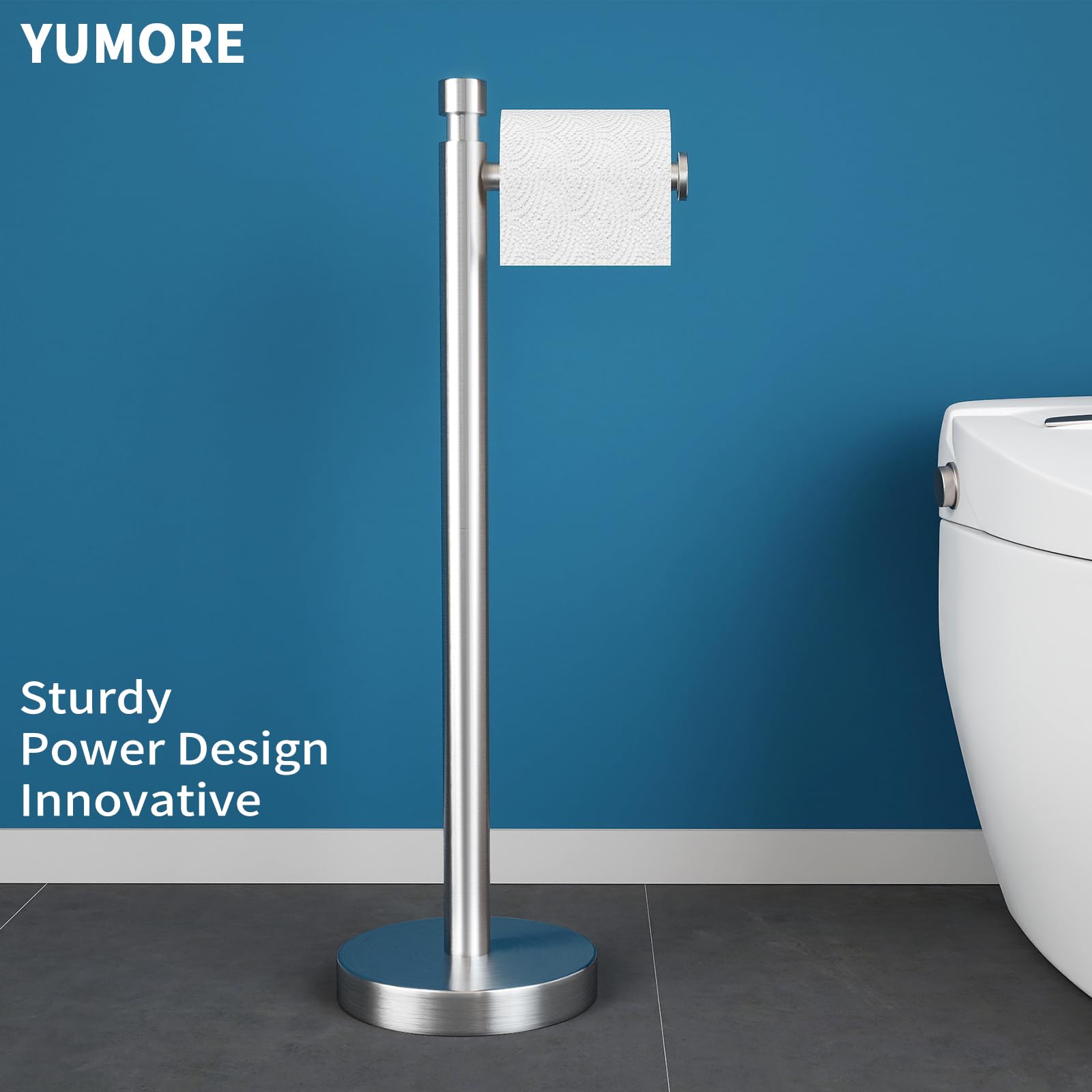 YUMORE Free-standing Toilet Roll Holder - Image 2