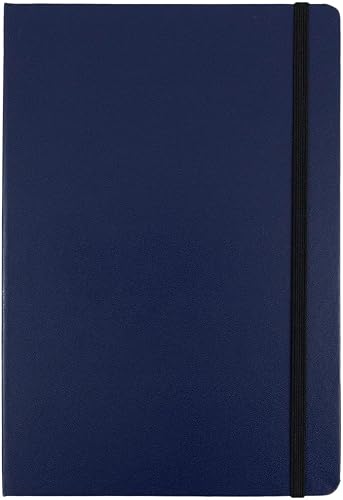 JAM PAPER Hardcover Notebook with Elastic Band - Large Journal - 5 7/8 x 8 1/2 - Blue - 100 Lined Sheets - 2/Pack
