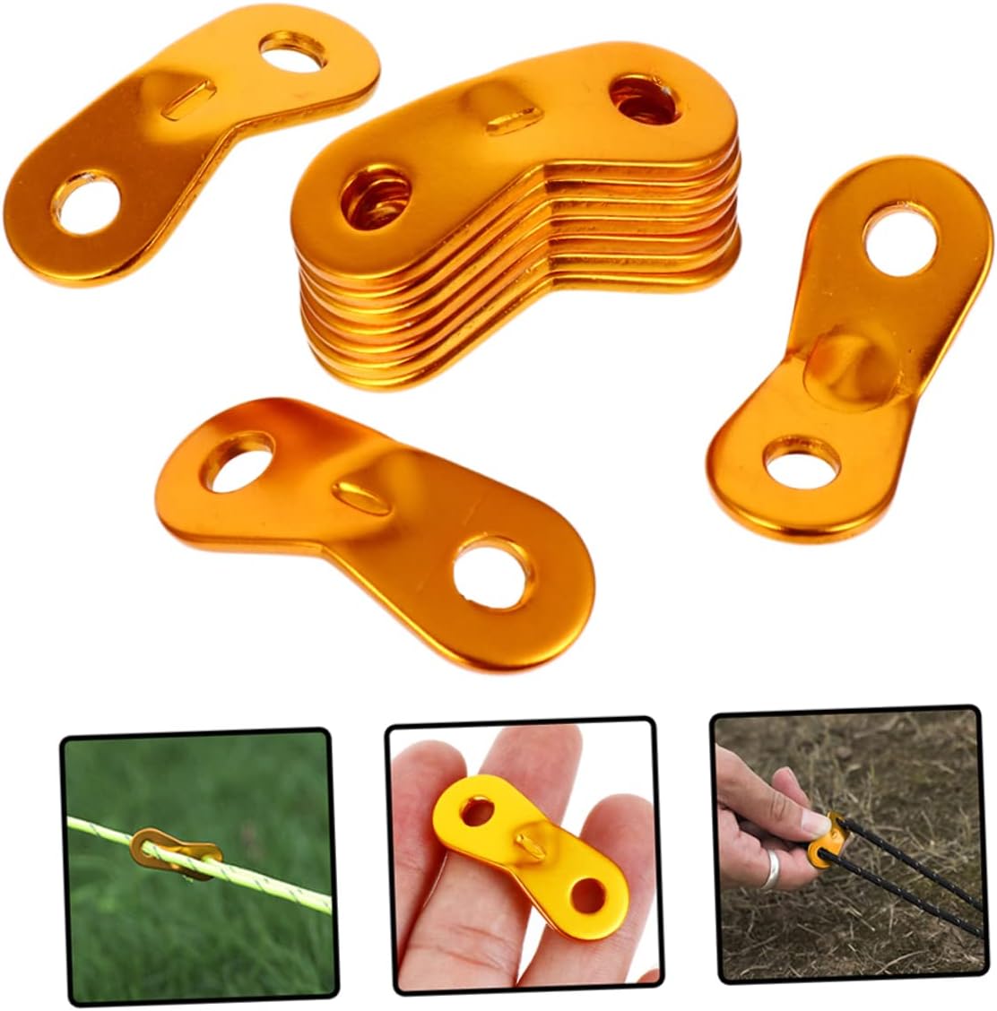 YARNOW Double Eye Wind Rope Buckle Inflatable Tent Cord Runner Canopy Guy Rope Tensioners Tightener Black Tarp