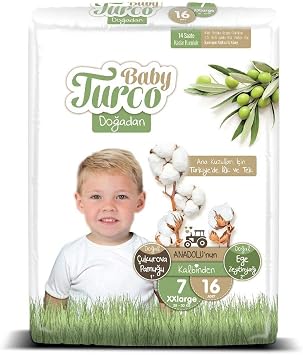 Baby Turco Size 7 XXlarge Diapers from Nature (1 x 16 Pieces)