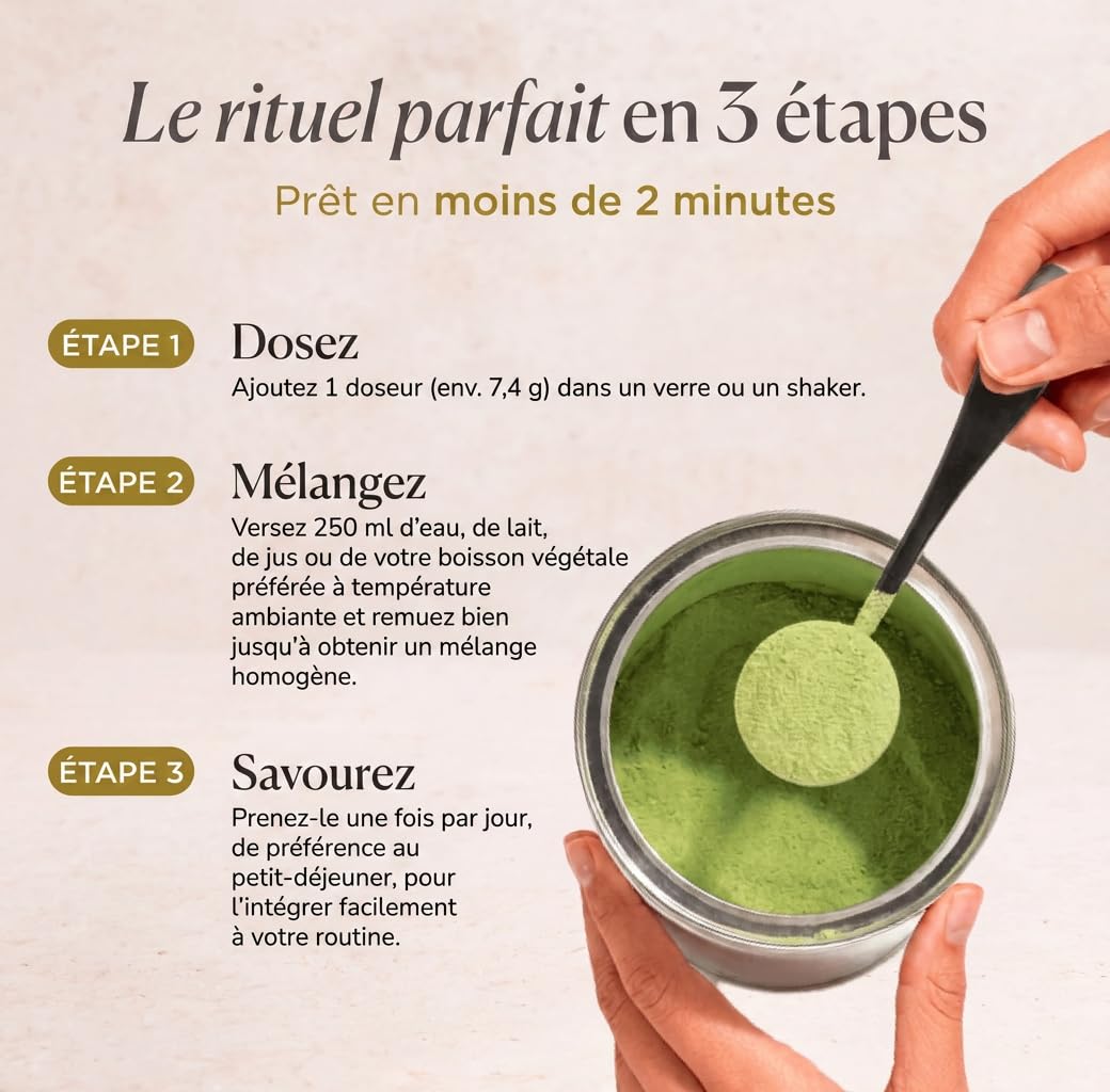 Matcha Collagène Marin en Poudre avec Magnésium et Acide Hyaluronique – Saveur Matcha Citron – Pour Articulations, Peau et Ongles – 296 g