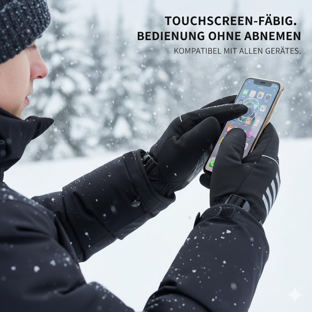 Guantes Calefactables Eléctricos Recargables con Batería Térmicos Invierno Calefacción Rápida Táctiles Moto Esquí Senderismo Caza