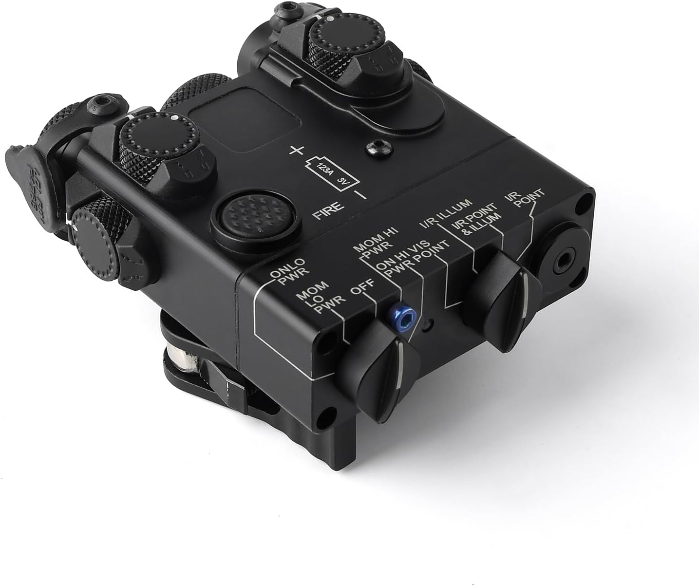 8 Modes Metal Airsoft Laser with Green/IR Laser/Withe LED Flashlight, Tactical Aiming Optic Sight with 2.5mm Pressure Switch, Fit for CQB GBB 20mm Picatinny Rail
