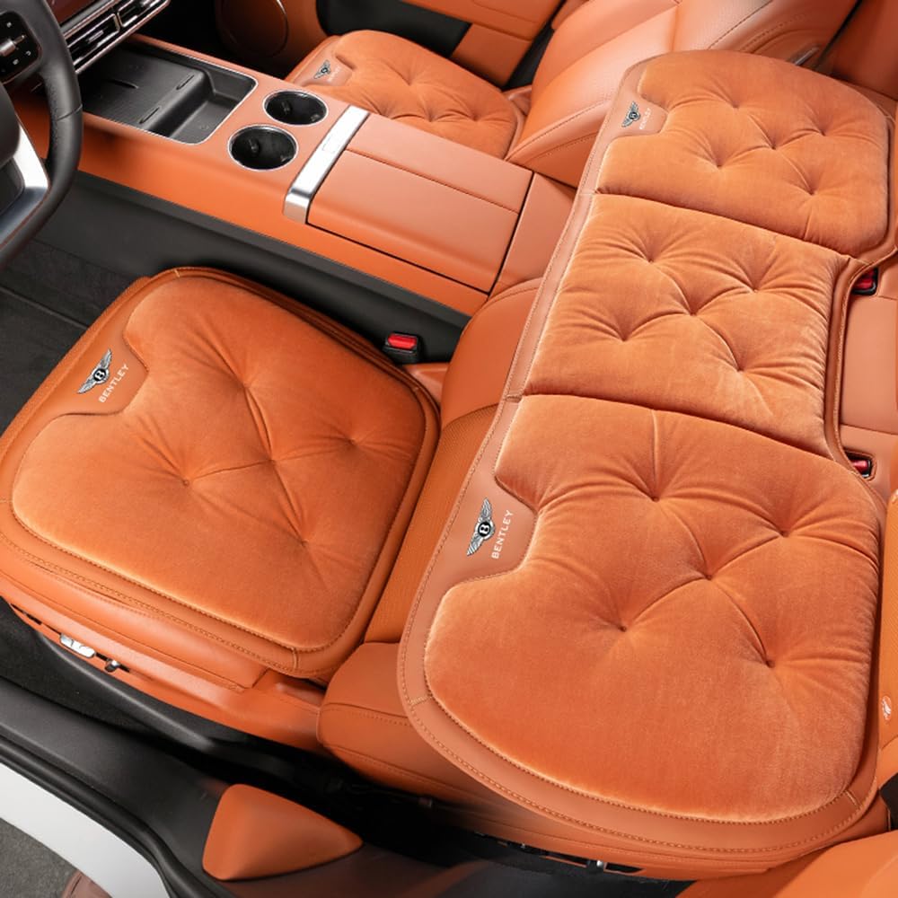 Car Seat Cushion for Bentley Continental GT Coupé 2.Gen/GT Speed 2011-2018, Comfortable Soft Plush Leather Cushions Breathable Non-Slip Car Seat Protector,C-Three-piece Set