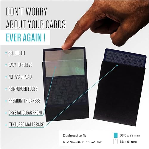 Miniatura 10 de Ryker Sleeves - Fundas de cartas mate de tamaño estándar para cartas coleccionables y juegos de mesa Magic The Gathering MTG Pokemon (1 paquete,