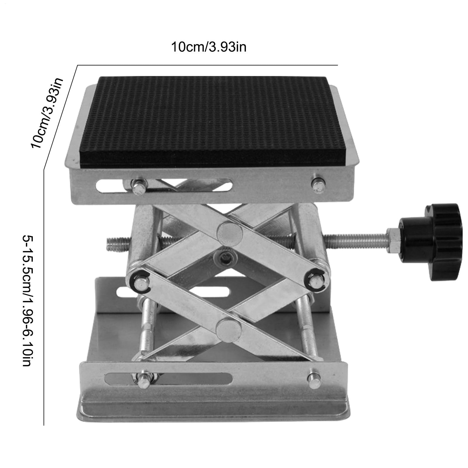 Manueller Scherenlift – Labor-Hebeständer, 50 x 50 cm, mechanischer Scherenmechanismus, höhenverstellbar, rutschfeste Unterseite, langer Schwanz, praktisches Werkzeug