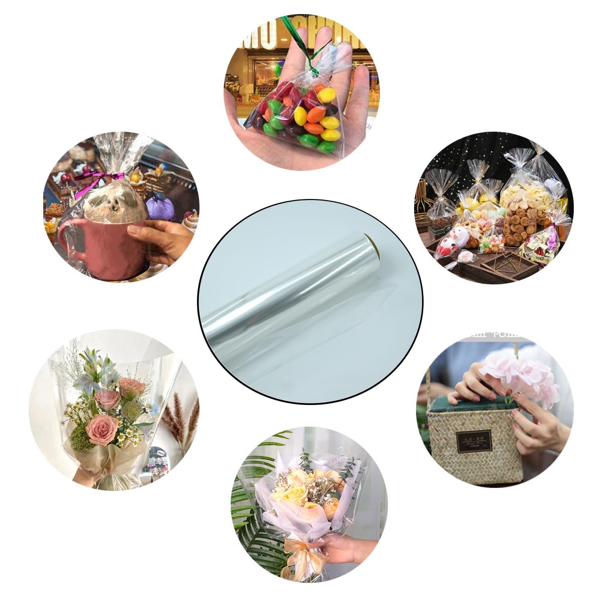 Transparante cadeaufolie 70cm, 250mtr