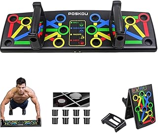POSKOU Push Up Board System Exercise Workout Fitness Equipment for Home Gym Men and Women Portable Strength Training Push up Handles