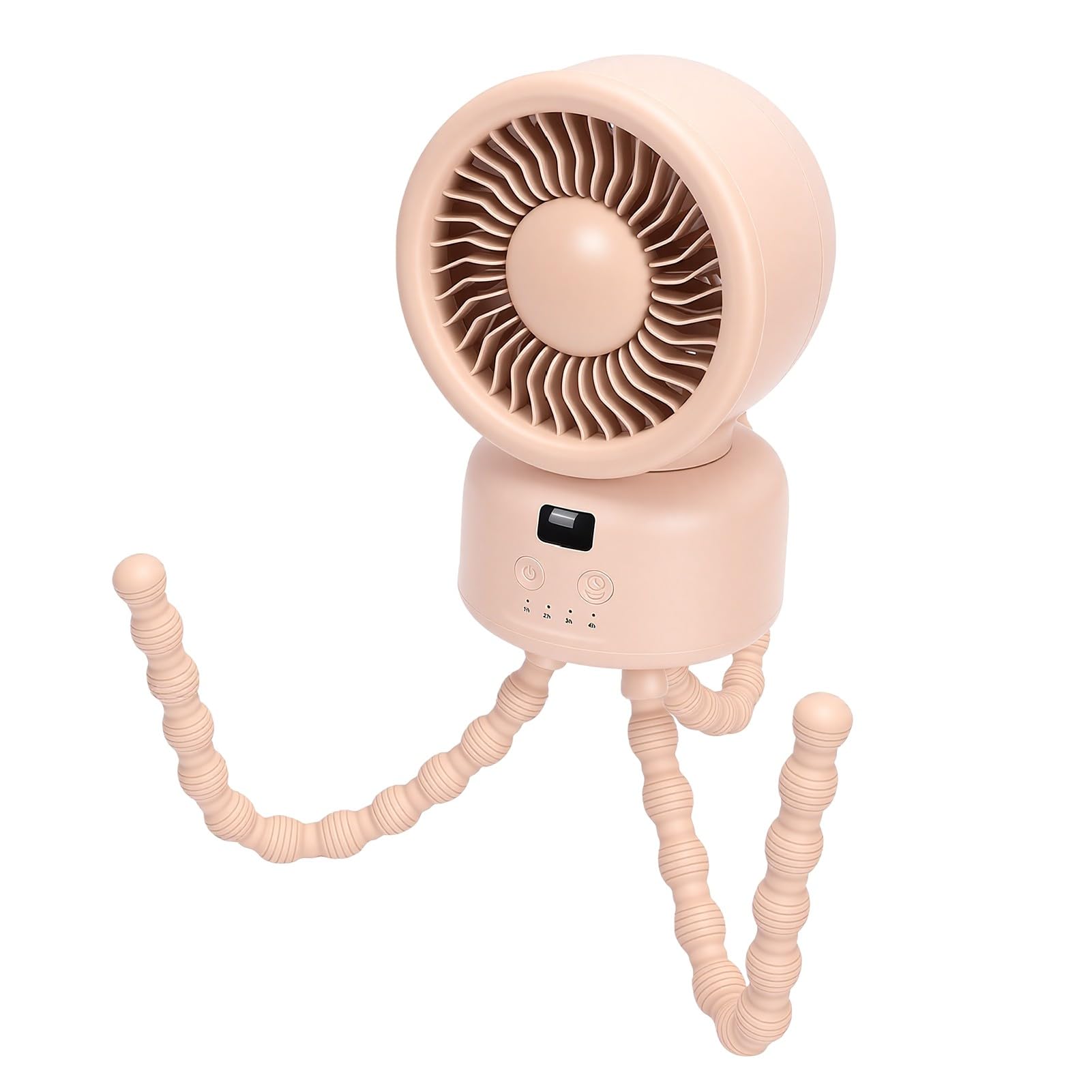 Diyeeni Ventilador para Cochecito de bebé con Batería de 9000 MAh, Ventilador con Clip Recargable, Trípode Flexible Oscilante de 360 ​​grados, de Escritorio Portátil Silencioso para Acampar Al Aire