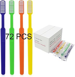 Prepasted Toothbrush Individually Wrapped - Disposable Pre-pasted Toothbrushes, Toothpaste Integrated In Toothbrushes, Soft Medium Bristles Travel Airbnb Tooth Brush, 4 Colors Adult Bulk Mint (72 Pcs)