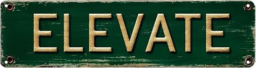 Letrero de metal vintage con texto en inglés "ELEVATE", divertido letrero de calle para hombre, accesorios de decoración de cueva para el hogar,
