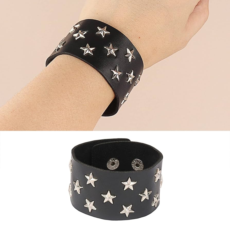 リベットバングル Amazon.co.jp: レザー スタッズ パンク ブレスレット スタッズ