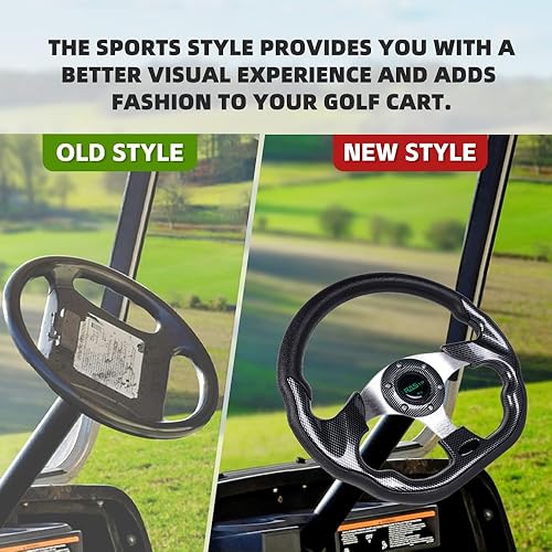 Vista 10 de RASTP Volante de carrito de golf de 12.6 pulgadas/12.598 in para Club Car DS y Club Car Precedent EZGO Yamaha Carritos de golf, rojo Estilo B- Rojo