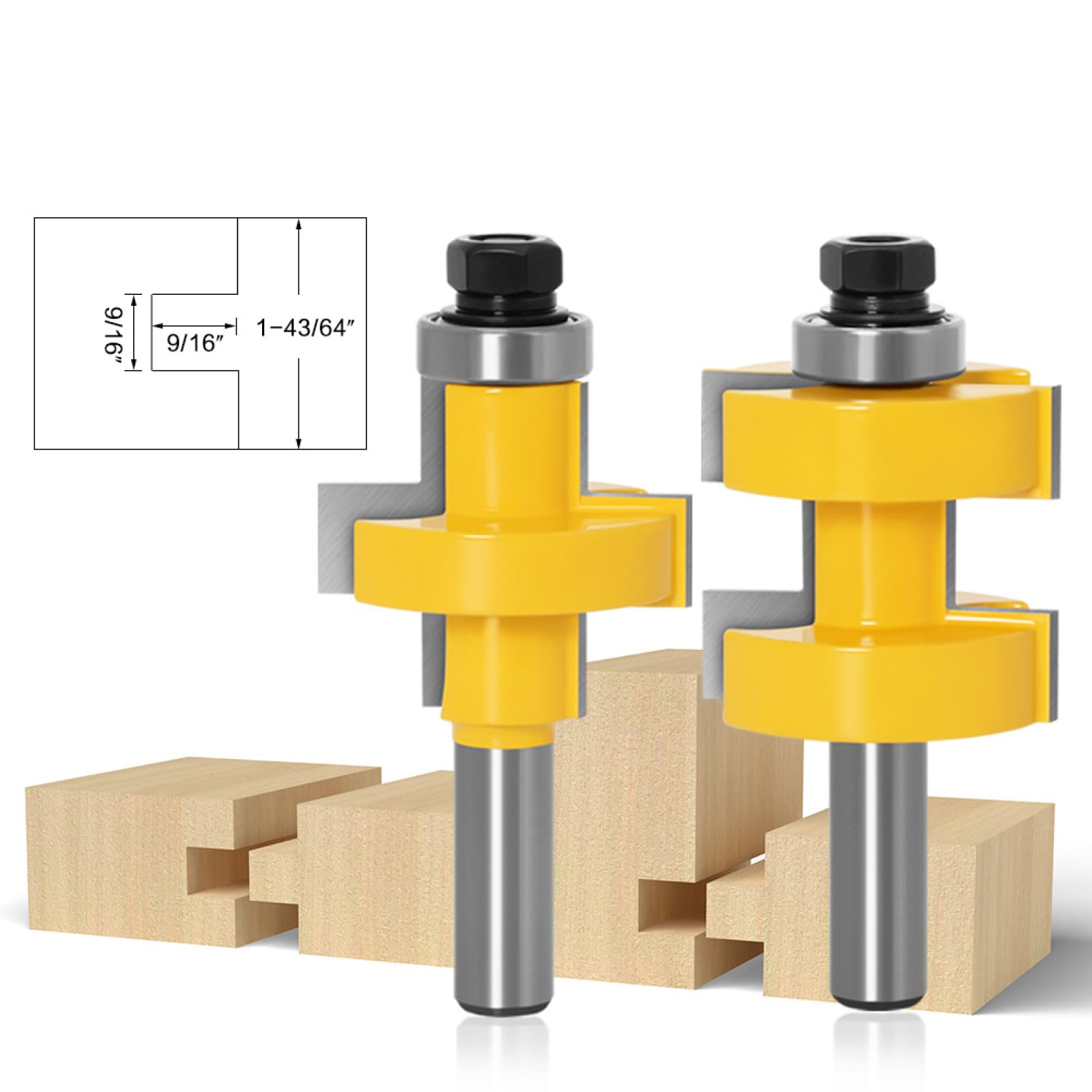Fresa Per Tenoni E Mortase A Denti Quadrati, Fresa Per La Lavorazione Del Legno, Fresa Per Scanalature Concave E Convesse, Gambo Da 8 Mm