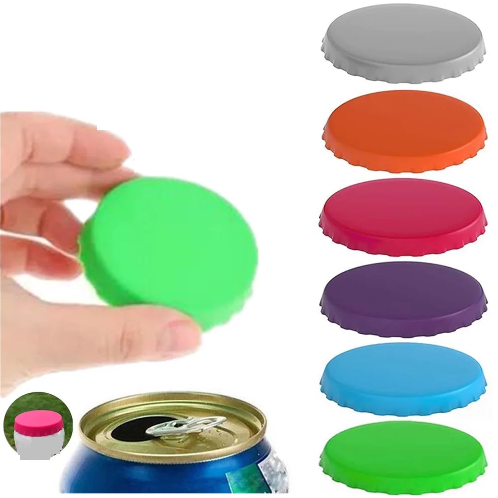 16 coperchi riutilizzabili for lattine for Bevande in Silicone a Prova di perdite