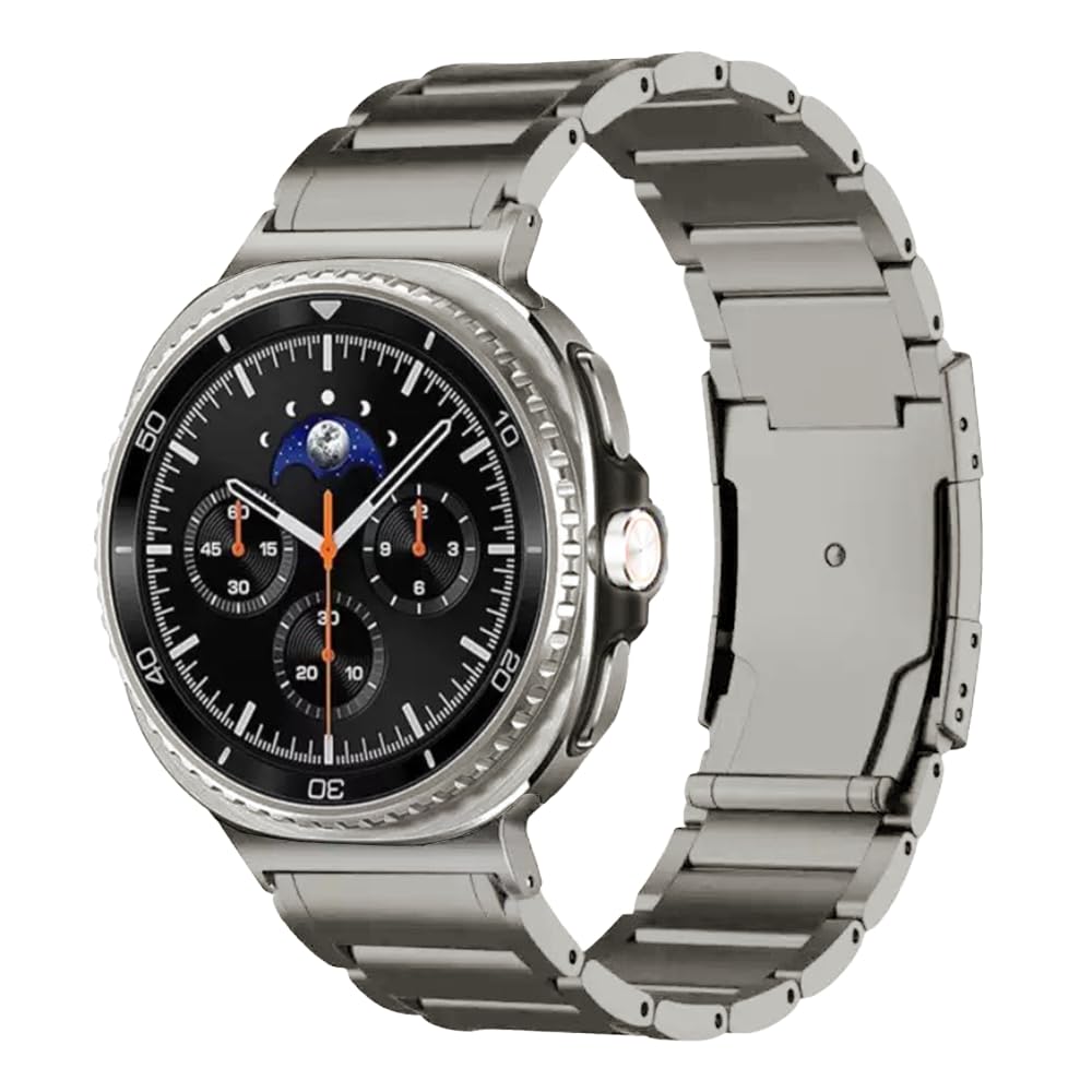 Uhrenarmband aus Titanmetall, kompatibel mit Samsung Galaxy Watch 8 40 mm/44mm/8 Classic 46mm 2025,leichtes, Hautfreundliches, Wasserdichtes Ersatzarmband für Galaxy Watch 8 für Männer