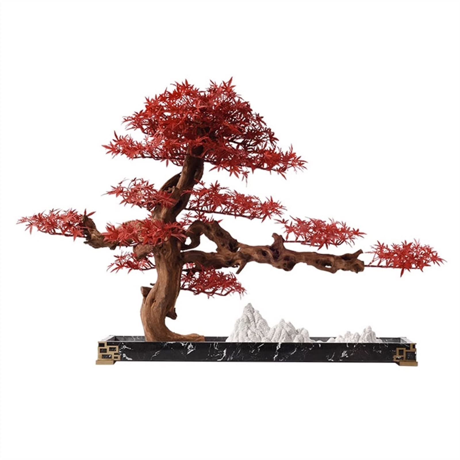 AYCDL Artificial Plants Indoor Artificial Bonsai Tree Faux Potted Plants Red Maple Pine Tea Room Entrance Bonsai Corridor Indoors Outdoors Ornaments Fake Plant,