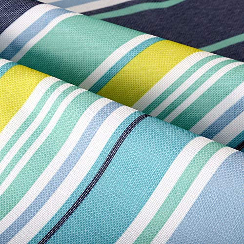 ADRIMER Large Picnic Blanket 77" x 79", Outdoor Waterproof Picnic Mat, Portable Beach Blanket for Family, Beach, Park, Camping, Hiking, Blue & White by ADRIMER - Image 8