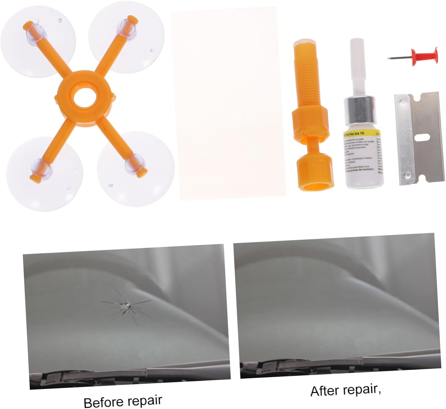 Wakauto 5sets Car Windshield Repair Kit Professional Glass Repair for Cracks and Chips for Laminated Windshields Complete