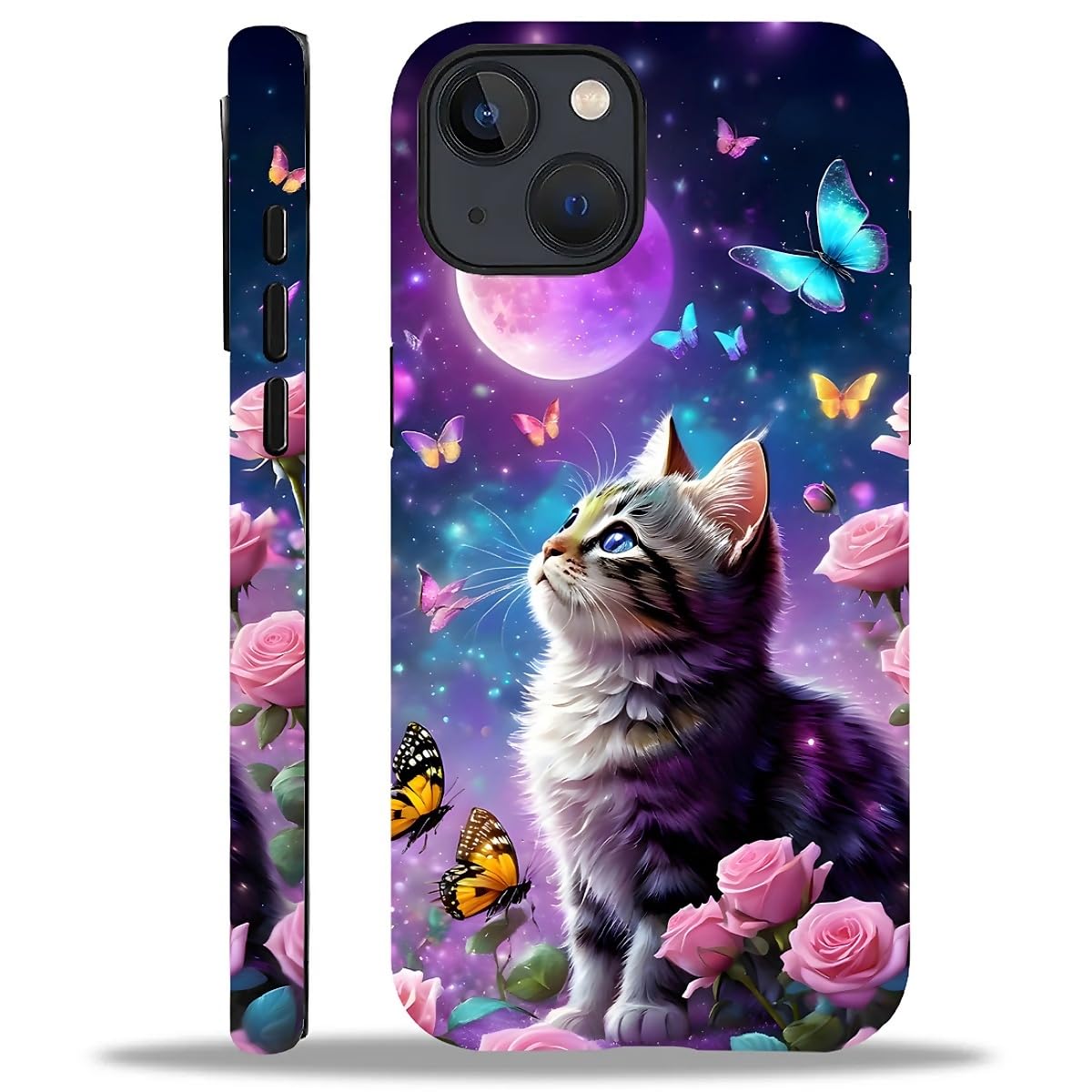 AshaPro for iPhone 14 Case with 2-in-1 Glossy All Inclusive Anti Fall Doublelayer Protection Soft TPU+PC Back Pattern Case Compatible with iPhone 14