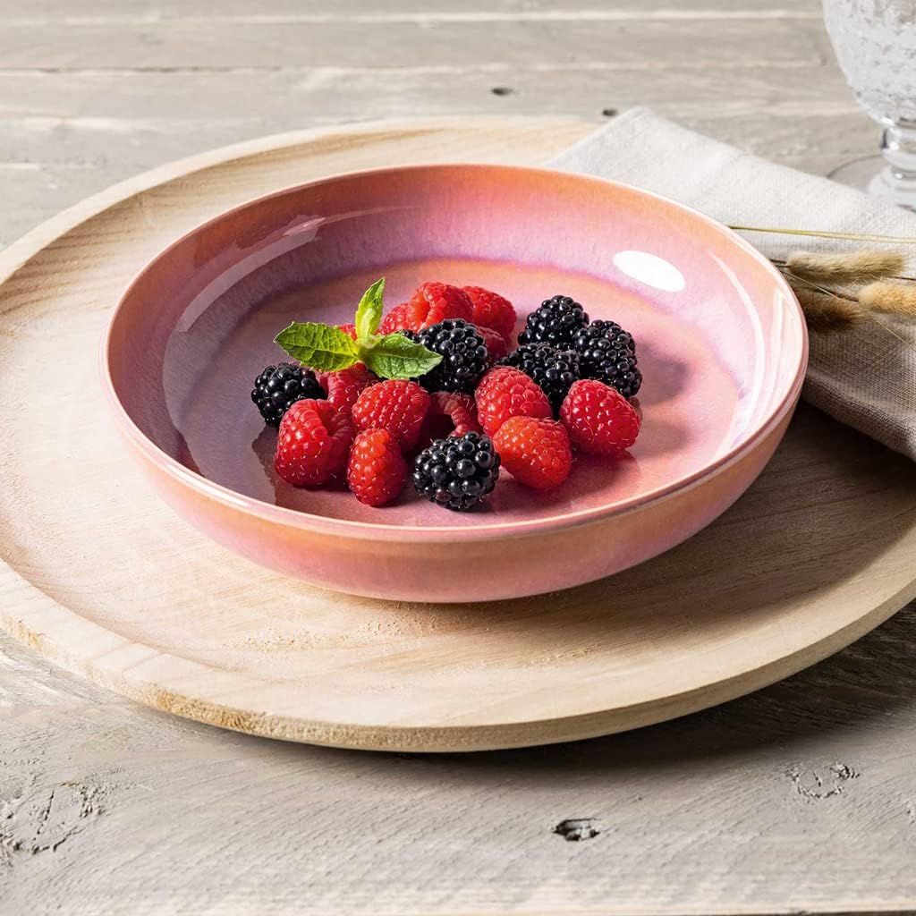 Villeroy & Boch - Perlemor Coral Pasta Bowl, 22 oz, Premium Porcelain, Made in Germany, Dishwasher and Microwave Safe, Pink