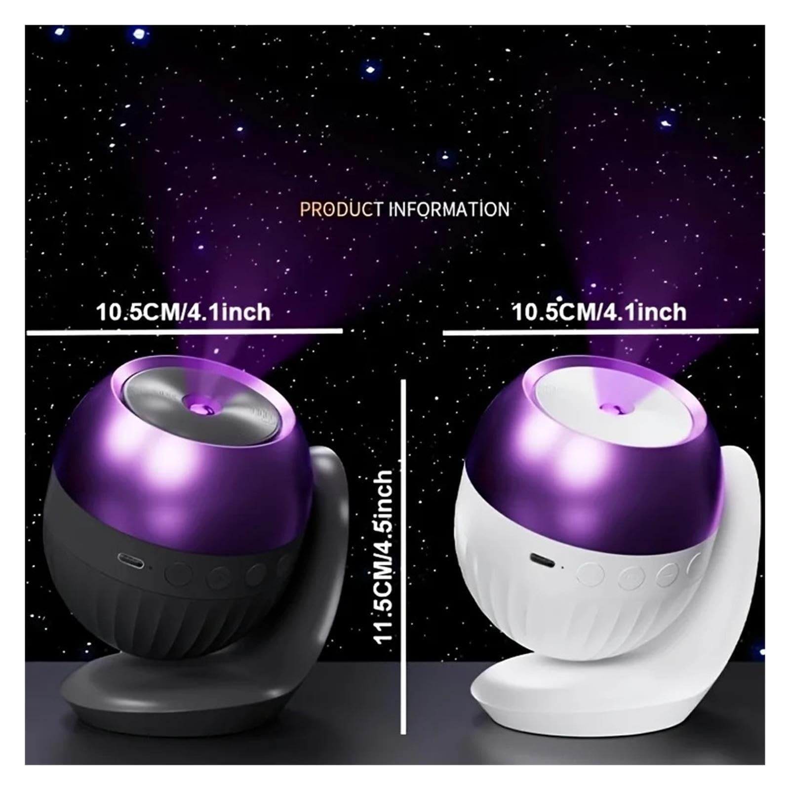 Luce Notturna Rotante Con Proiettore Galaxy Ocean E Suoni for Dormire