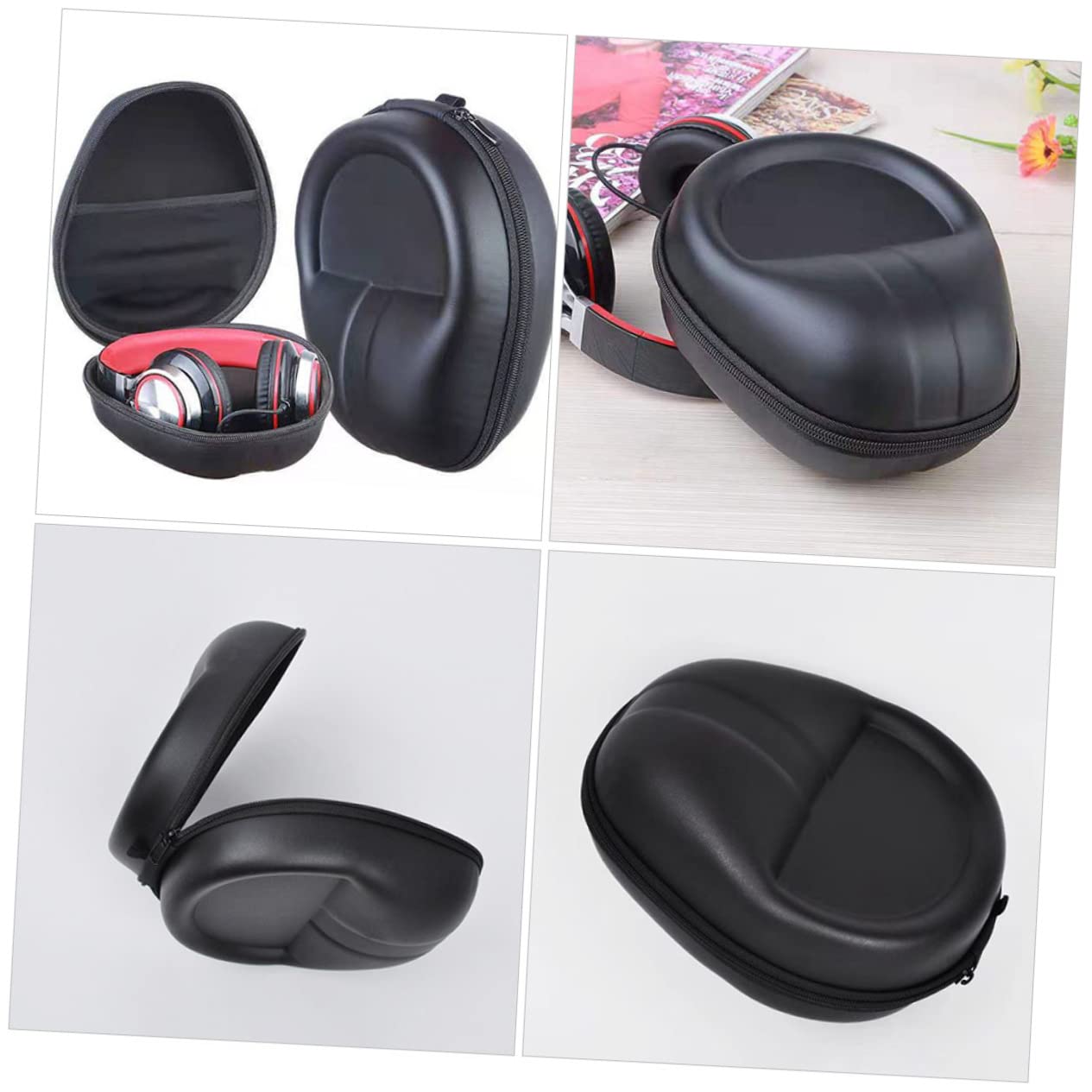 Angoily 3 Piezas Bolsa De Auriculares Bolsa Organizadora De Viaje Estuche De Transporte Bolsa Organizadora De Cables Bolsa De Transporte para Auriculares Viajar Eva sobre La Oreja Piedra