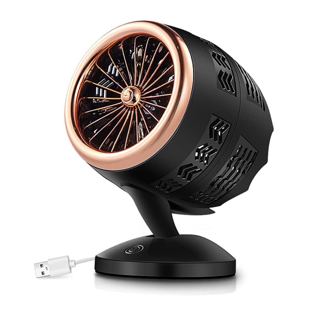 Ventilatore elettrico portatile Forte vento USB plug-in Mini ventilatore Inclinazione regolabile Ventilatore da tavolo estivo Ventilatore elettrico da campeggio esterno (Oro)