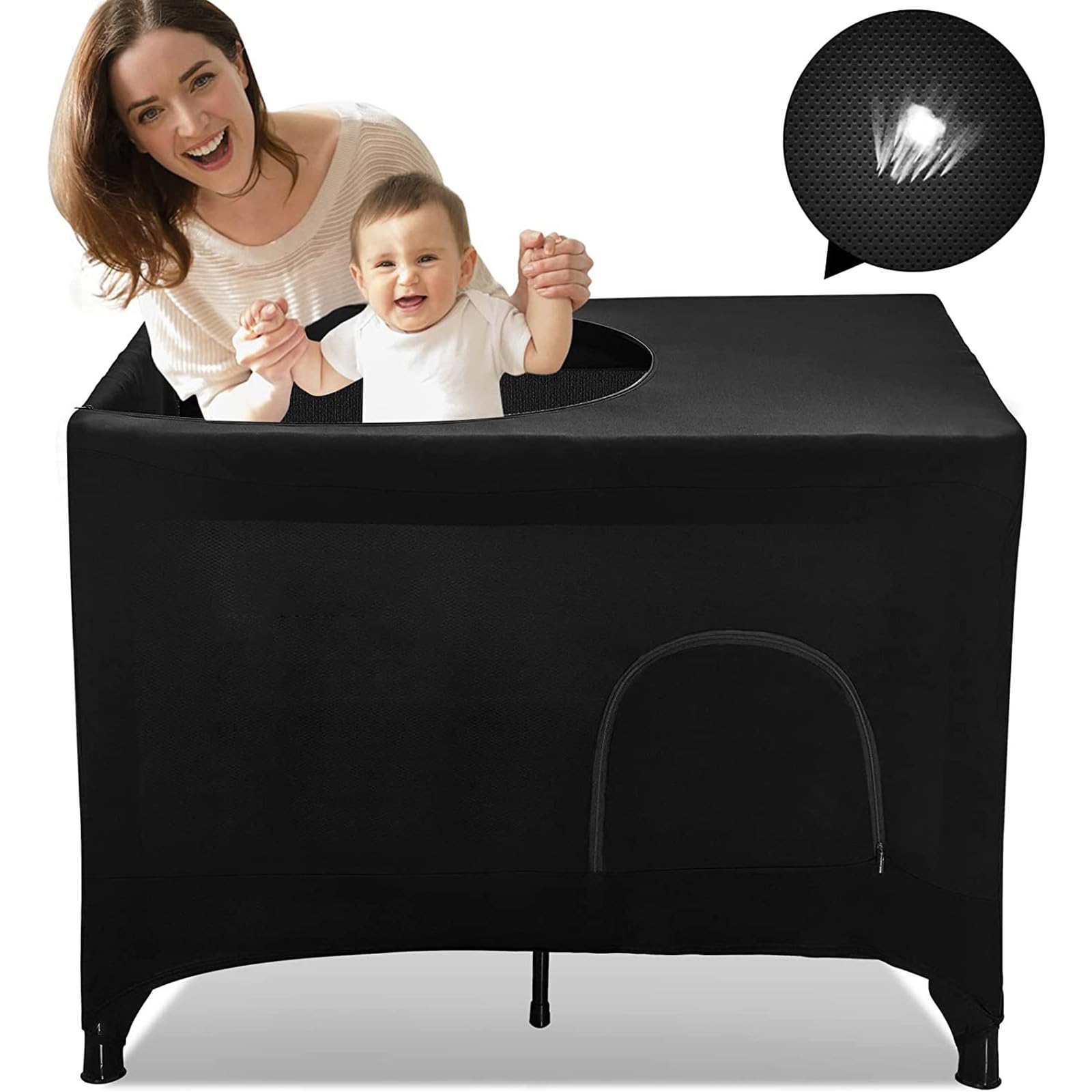 Breathable Crib Guard Tent for Playard Infants Crib Ensures Baby Comfortable and Light Control for Relax Sleep