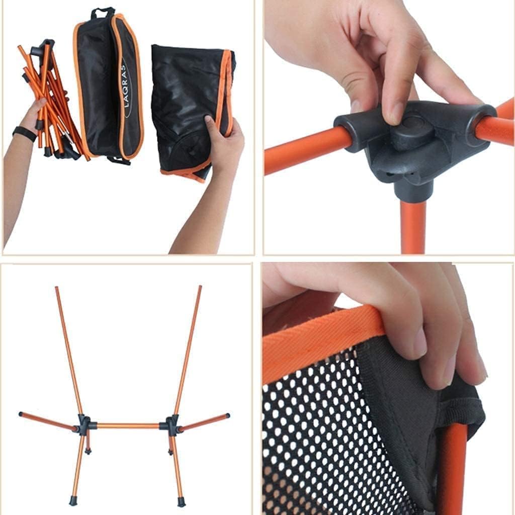 Portable Folding Chair Outdoor Camping Chair Folding Chair Fishing Stool Portable Chairs Garden Leisure Chair for Hiking Park Beach Bbqs Adjustable Folding Chair(A)