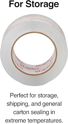 Miniatura 3 de STAPLES 380107 - Cinta ligera para mudanza y almacenamiento, 1.88 pulgadas x 109 yardas, transparente 6/Rl
