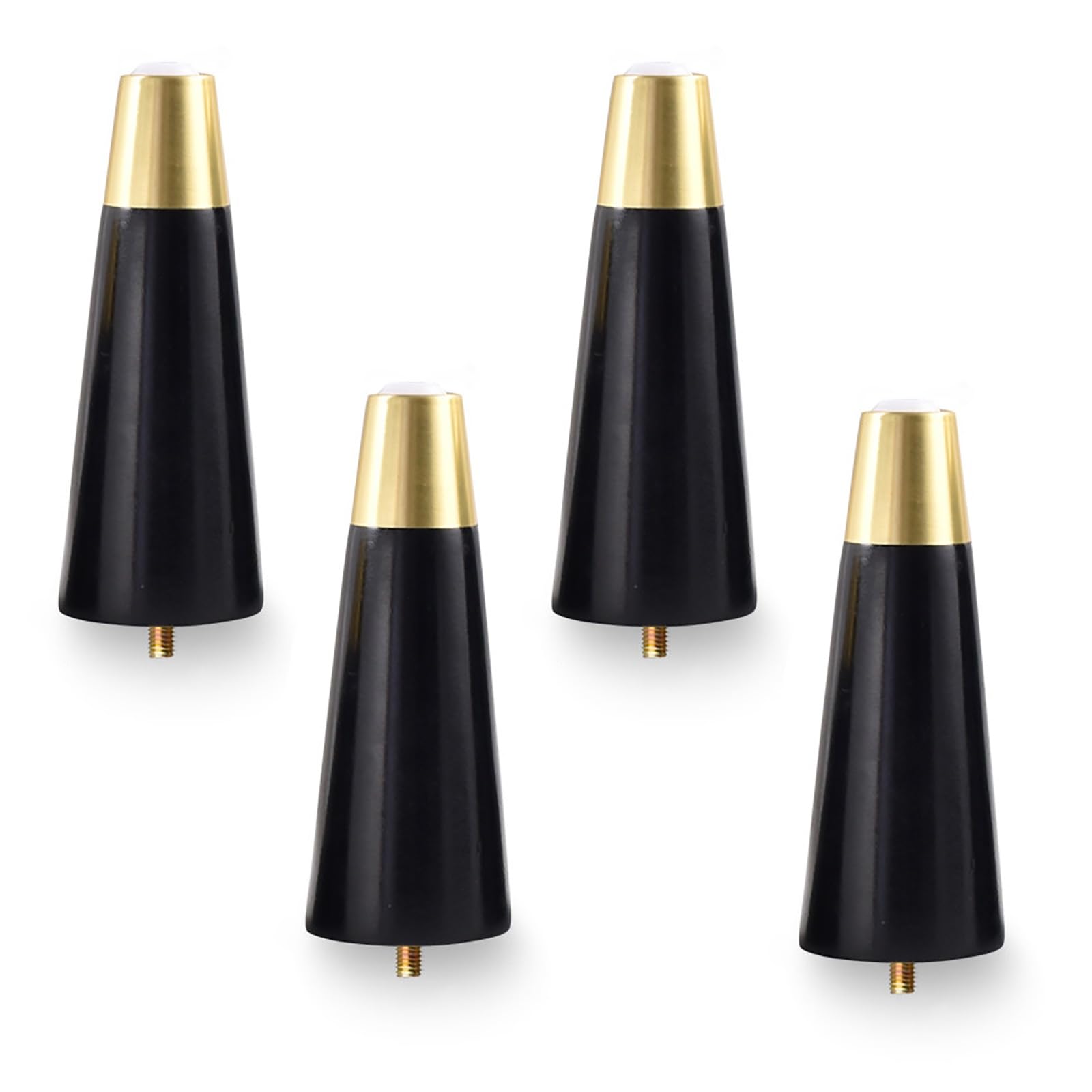 Set di 4 livellatori per gambe in pelliccia M8, piedini regolabili fai da te, per tavolini, divani, letti, piedini filettati (nero, 15 cm)