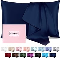 Vista 8 de Funda de almohada de seda para cabello y piel, de seda de morera, suave, transpirable, lisa de ambos lados, de seda natural, con cremallera, 1 Azul