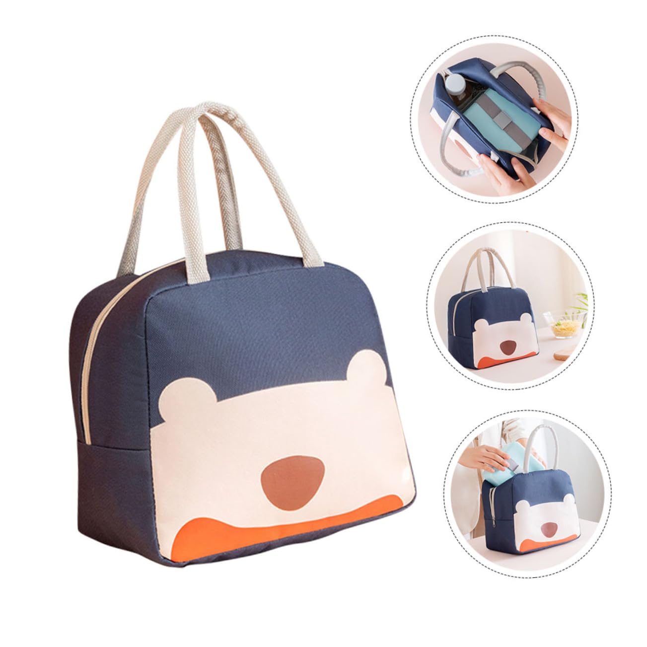 Bolsa de Almuerzo Oxford Azul Marino Asa, y Térmica