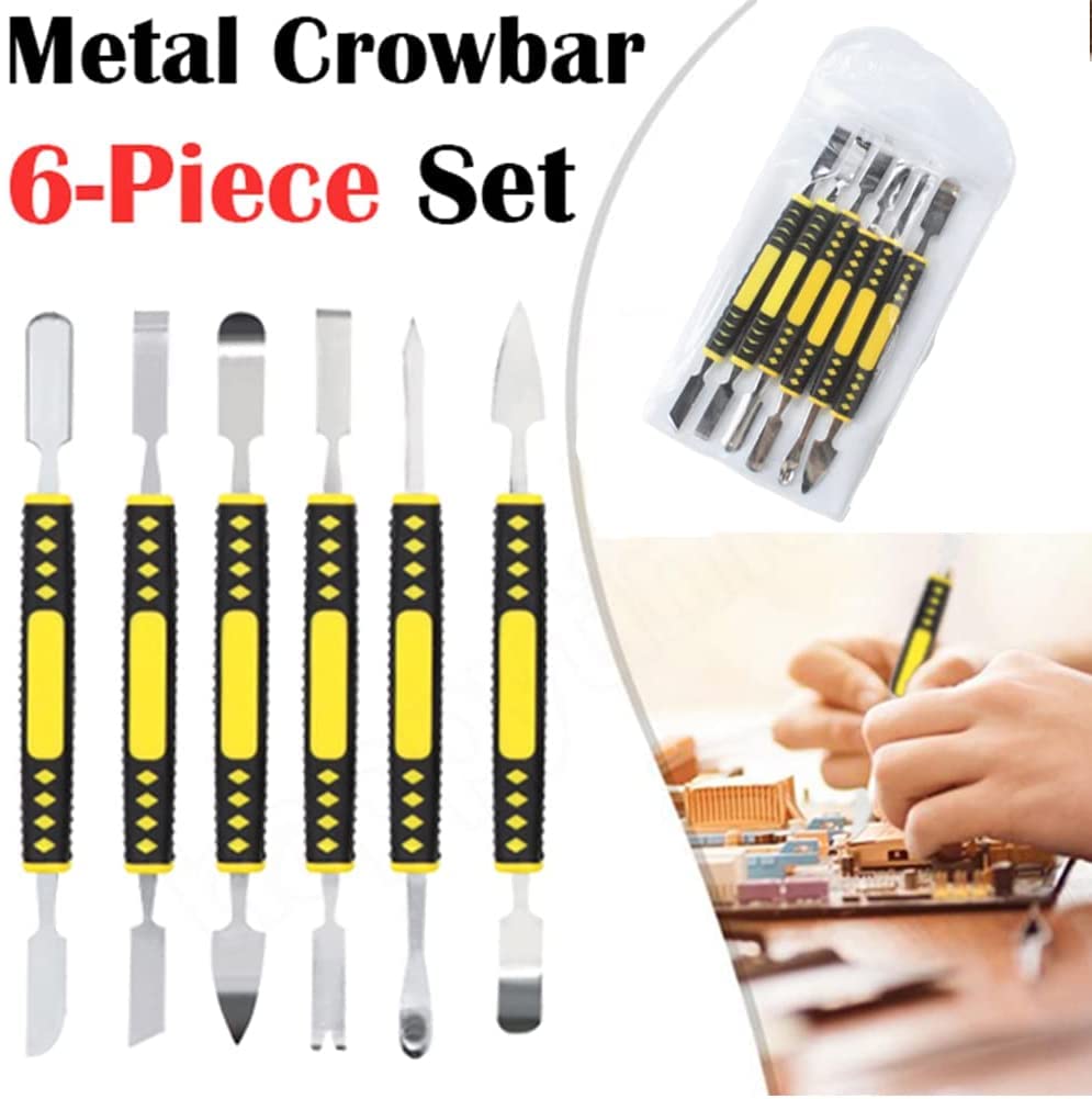 Set 6 Spudger In Metallo A Doppia Estremità: Kit Leve Per Riparazione Elettronica Con Manico Antiscivolo