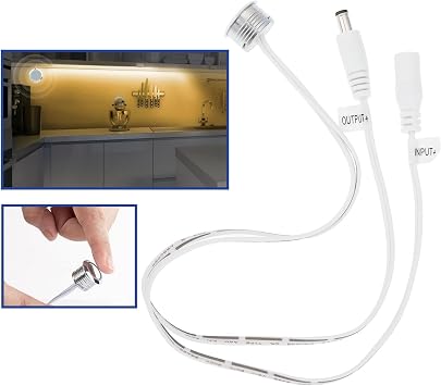 eMagTech 2 PCS Strip Touch Dimming Switch with Male & Female 24V/12V 17.5mm Suitable for LED Strip