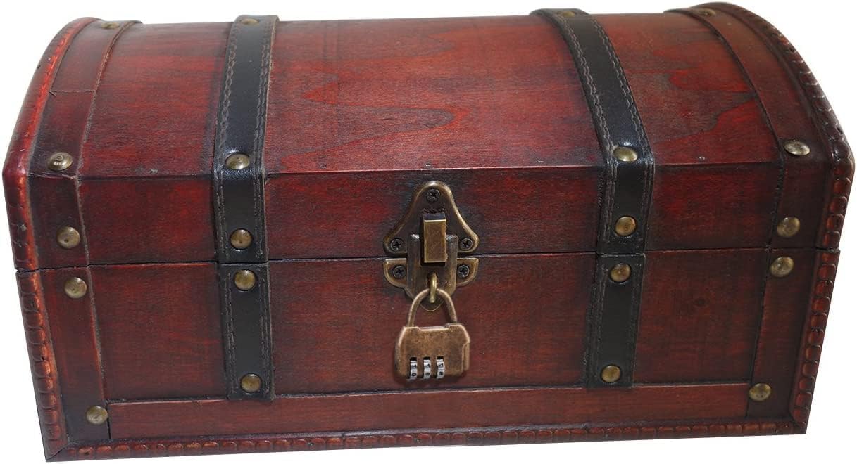 infinimo 100% Handgefertigt Holzkiste Mit Deckel, Schatztruhe Mit Zahlenschloss - Schatztruhe Kinder, Große Geschenkbox Mit Deckel Aus Holz Für Hochzeiten und Geburtstage