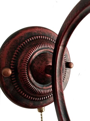 Miniatura 3 de Lámpara de pared retro con cadena de tiro, apliques de pared de queroseno, pantalla de cristal transparente de metal