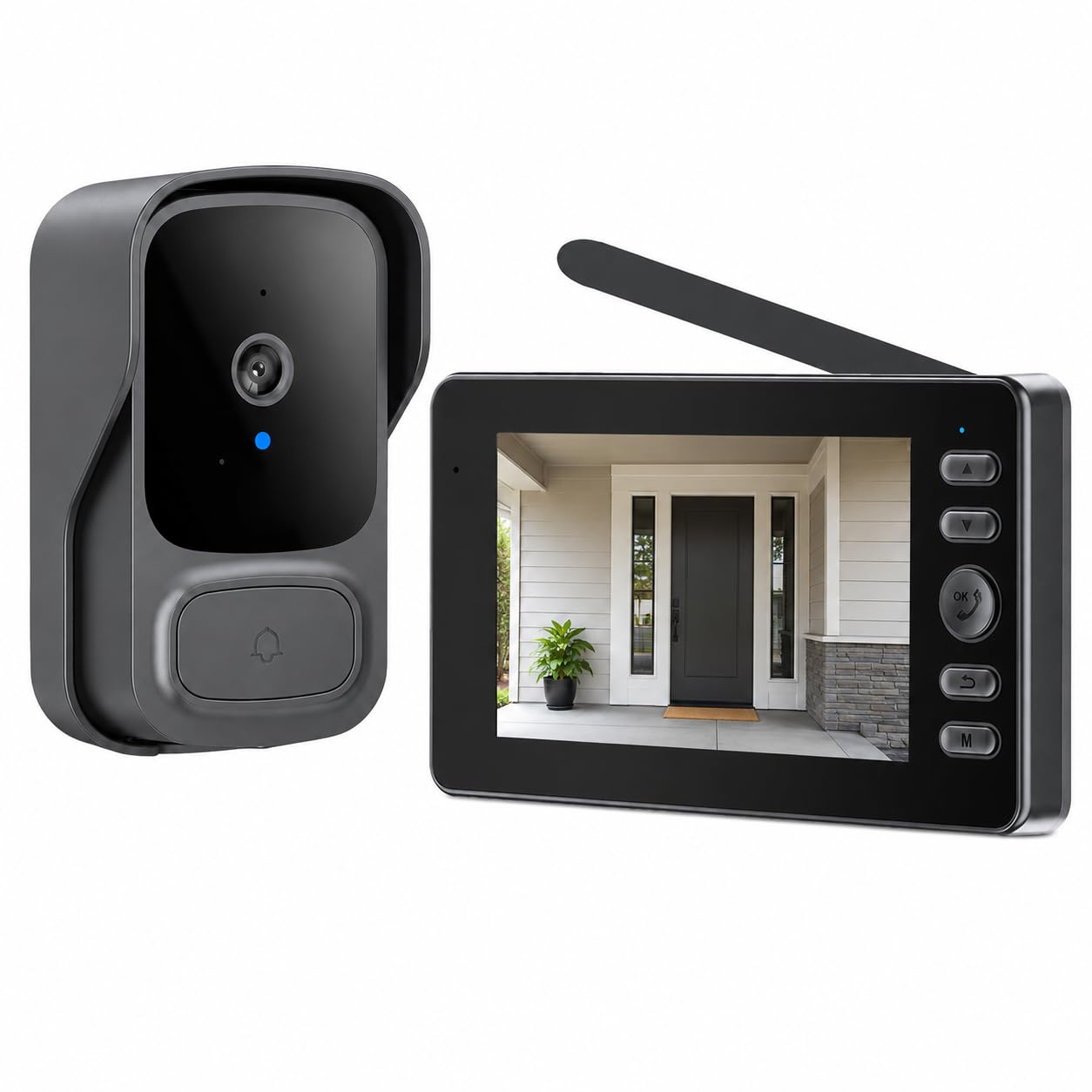 TKMARS Campanello video wireless monitor, grandangolo 120°