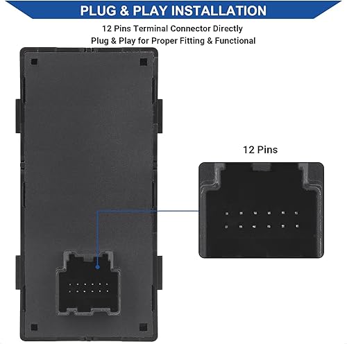 Miniatura 4 de Obaee Botón de control de alimentación para interruptor de ventana compatible con Chevy Silverado 1500 2014-2021, Chevrolet Silverado y GMC Sierra