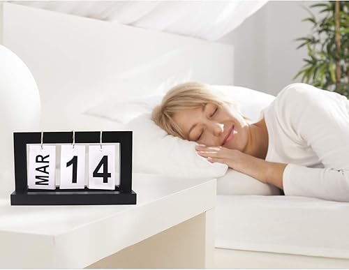 Miniatura 2 de Calendario de escritorio perpetuo de madera, calendario perpetuo de escritorio de madera, calendario de decoración de escritorio, calendario de