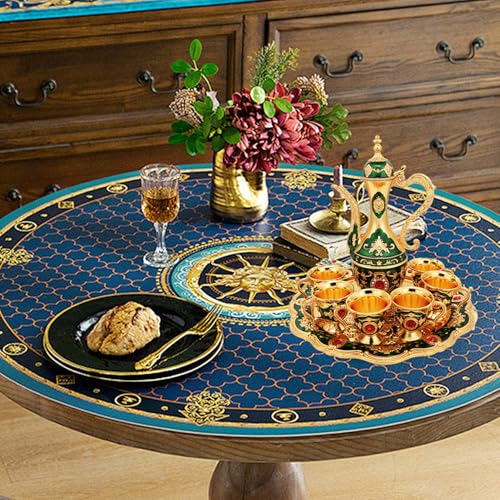 Service à thé marocain et café turc en métal vert ciselé - 6